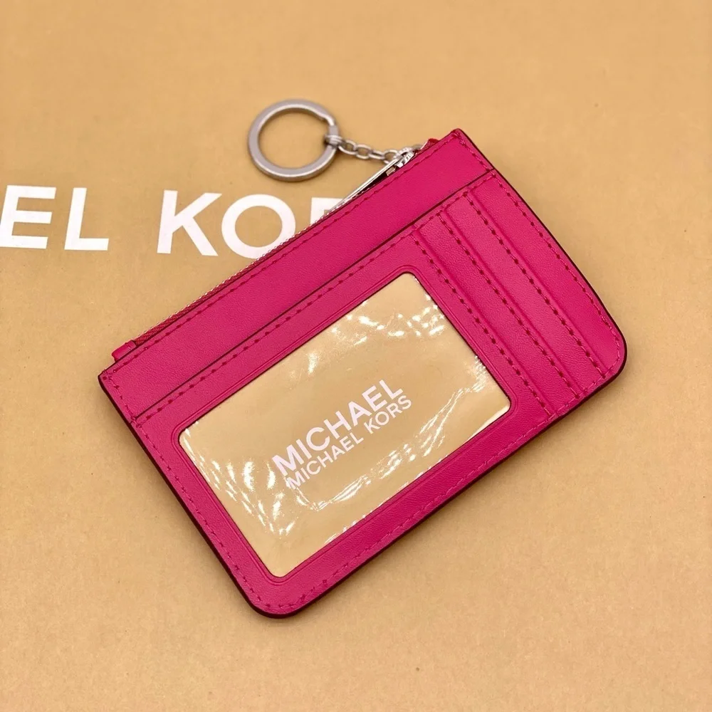 Michael Kors Quilted Coinpouch Small Wallet Dragonfruit
